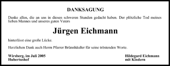 Anzeige von Jürgen Eichmann von MGO