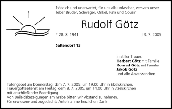 Anzeige von Rudolf Götz von MGO
