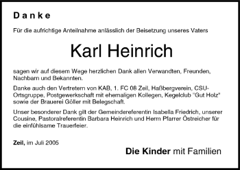 Anzeige von Karl Heinrich von MGO