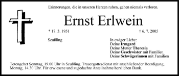Anzeige von Ernst Erlwein von MGO