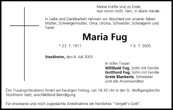 Anzeige von Maria Fug von MGO