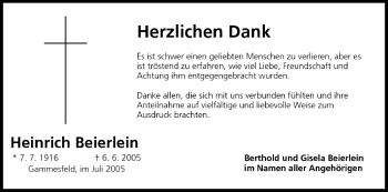 Anzeige von Heinrich Beierlein von MGO