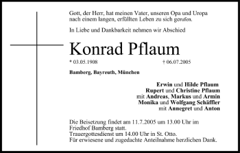 Anzeige von Konrad Pflaum von MGO