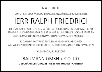 Anzeige von Ralph Friedrich von MGO