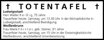 Anzeige von Totentafel vom 09.07.2005 von MGO