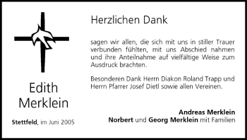 Anzeige von Edith Merklein von MGO
