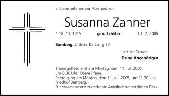 Anzeige von Susanna Zahner von MGO