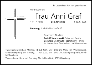 Anzeige von Anni Graf von MGO