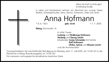 Anzeige von Anna Hofmann von MGO