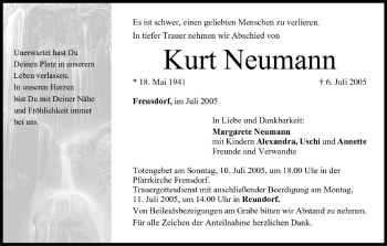 Anzeige von Kurt Neumann von MGO
