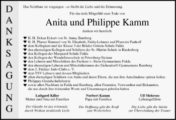 Anzeige von Anita und Philippe Kamm von MGO