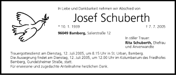 Anzeige von Josef Schuberth von MGO