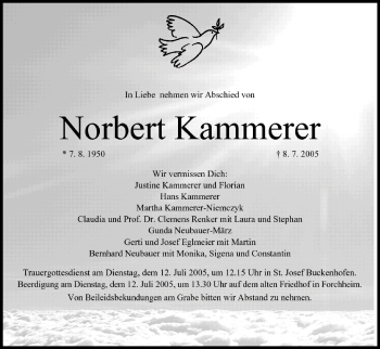 Anzeige von Norbert Kammerer von MGO