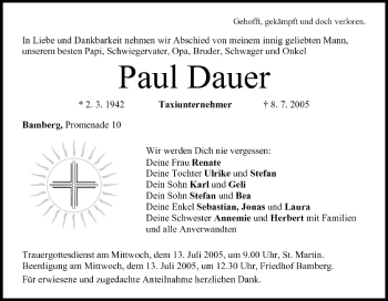 Anzeige von Paul Dauer von MGO