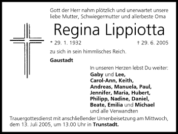 Anzeige von Regina Lippiotta von MGO