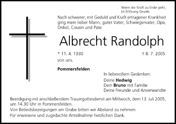 Anzeige von Albrecht Randolph von MGO