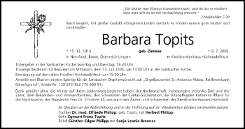 Anzeige von Barbara Topits von MGO