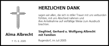 Anzeige von Alma Albrecht von MGO