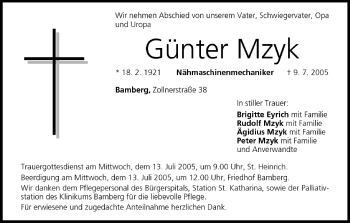 Anzeige von Günter Mzyk von MGO