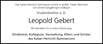Anzeige von Leopold Gebert von MGO