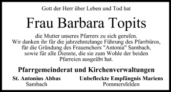 Anzeige von Barbara Topits von MGO