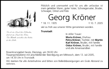 Anzeige von Georg Kröner von MGO