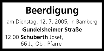 Anzeige von Beerdigungen vom 12.07.2005 von MGO