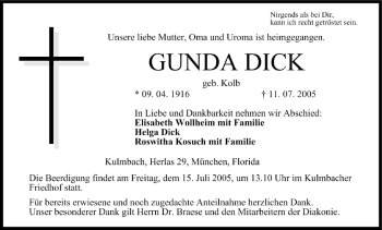 Anzeige von Gunda Dick von MGO