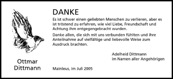 Anzeige von Ottmar Dittmann von MGO