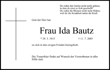 Anzeige von Ida Bautz von MGO