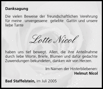 Anzeige von Lotte Nicol von MGO