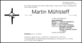Anzeige von Martin Mühlsteff von MGO