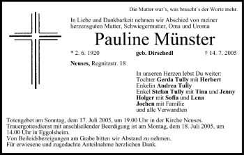 Anzeige von Pauline Münster von MGO