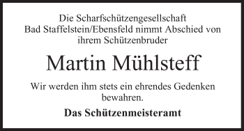 Anzeige von Martin Mühlsteff von MGO