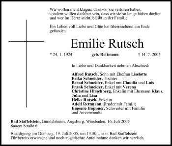 Anzeige von Emilie Rutsch von MGO