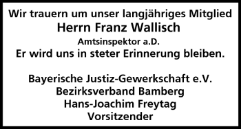 Anzeige von Franz Wallisch von MGO