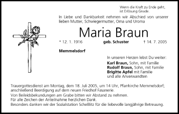 Anzeige von Maria Braun von MGO
