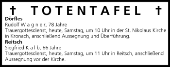 Anzeige von Totentafel vom 16.07.2005 von MGO