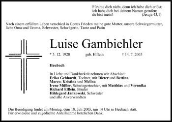 Anzeige von Luise Gambichler von MGO