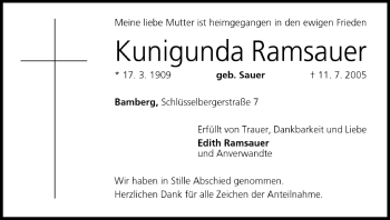 Anzeige von Kunigunda Ramsauer von MGO