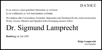 Anzeige von Sigmund Lamprecht von MGO