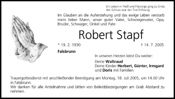 Anzeige von Robert Stapf von MGO