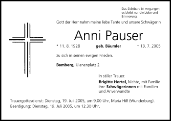 Anzeige von Anni Pauser von MGO