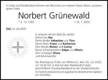 Anzeige von Norbert Grünewald von MGO