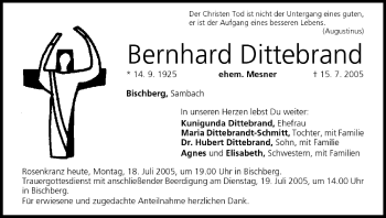 Anzeige von Bernhard Dittebrand von MGO