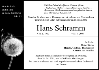 Anzeige von Hans Schramm von MGO