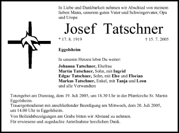 Anzeige von Josef Tatschner von MGO
