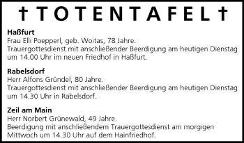 Anzeige von Totentafel vom 19.07.2005 von MGO