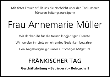 Anzeige von Annemarie Müller von MGO
