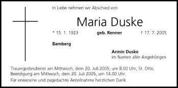 Anzeige von Maria Duske von MGO